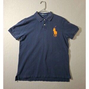 Polo Ralph Lauren Polo Shirt Youth XL Slim Fit Navy Blue Big Pony Preppy